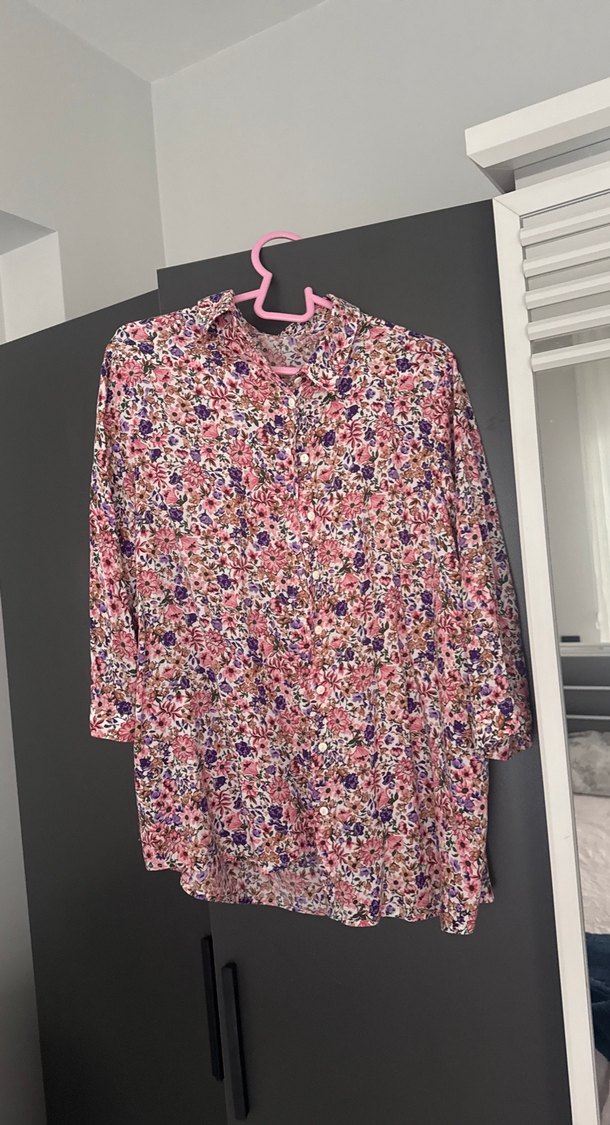 Bohem Çok Renkli Uzun Kollu Midi Gömlek - Görsel 3