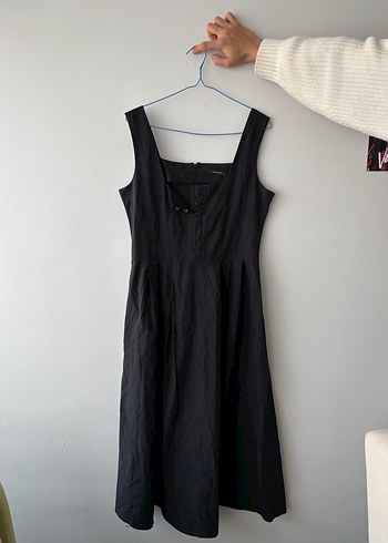 Düğmeli Siyah Kolsuz Hamile Tulum - Görsel 3