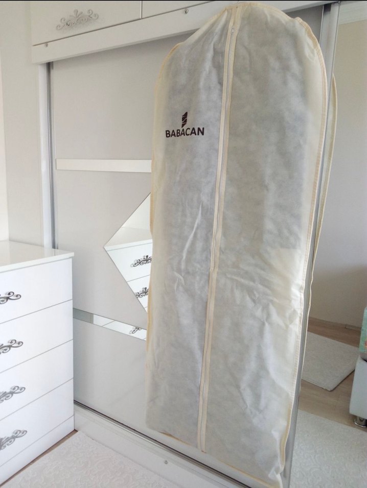 Uzun Kollu Lacivert Çiçek Desenli Abiye Elbise - Görsel 2