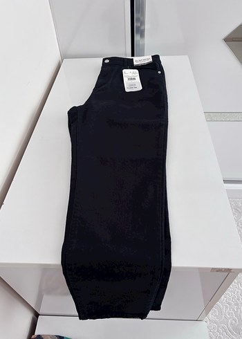 Siyah Denim Kadın Slim Mom Pantolon - Görsel 2