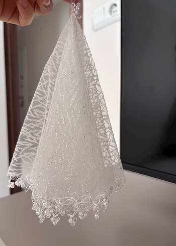 Dantel Detaylı Beyaz Bohem Gelin Aksesuarı - Görsel 3