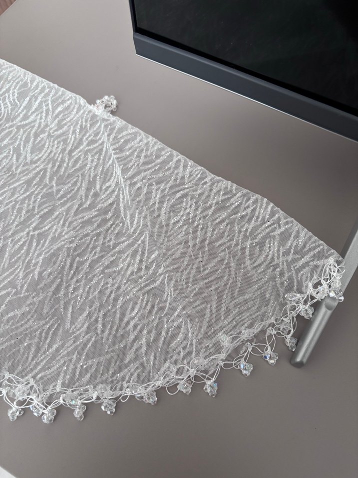 Dantel Detaylı Beyaz Bohem Gelin Aksesuarı - Görsel 2