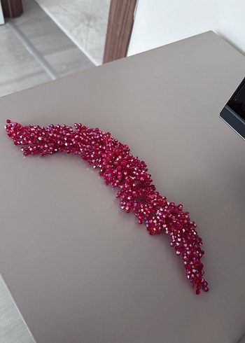 Pembe Boncuklu Kadın Saç Aksesuarı - Görsel 2