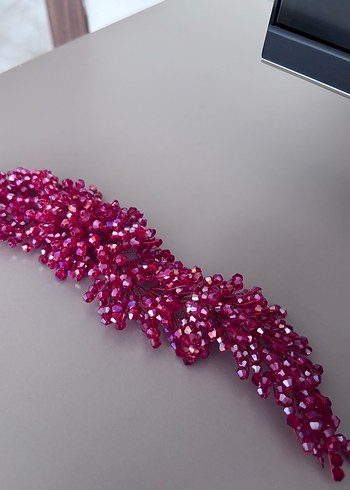 Pembe Boncuklu Kadın Saç Aksesuarı - Görsel 3