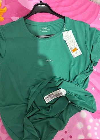 Yeşil Kısa Kollu Oversize Tişört - Görsel 4