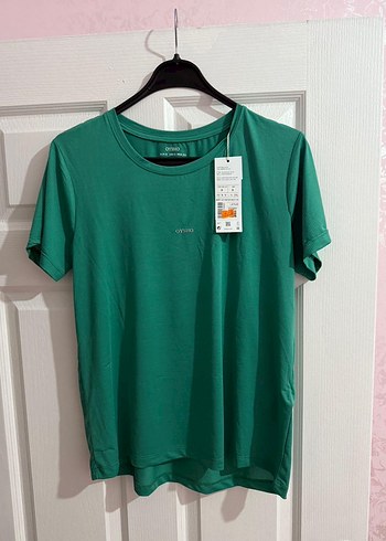 Yeşil Kısa Kollu Oversize Tişört - Görsel 2