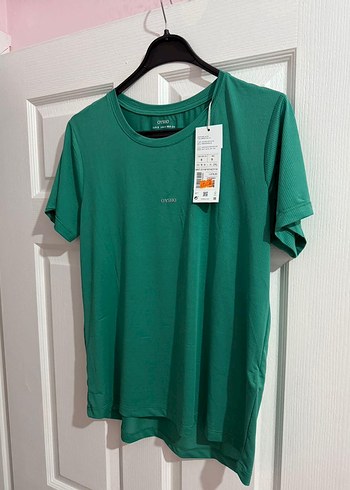 Yeşil Kısa Kollu Oversize Tişört - Görsel 3