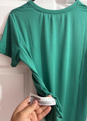 Yeşil Kısa Kollu Oversize Tişört - Görsel 6