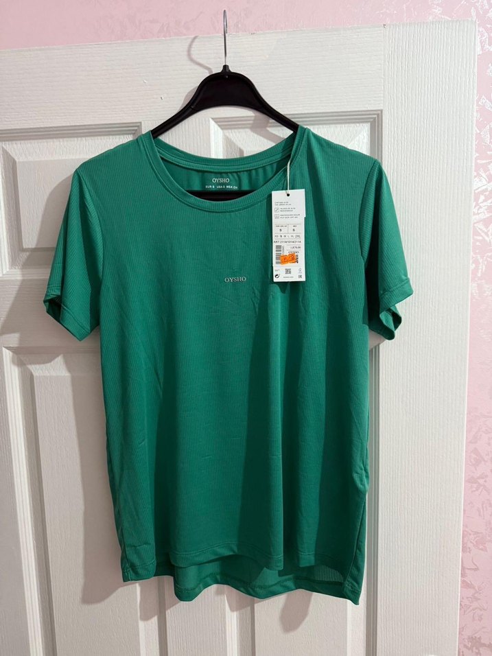 Yeşil Kısa Kollu Oversize Tişört - Görsel 2