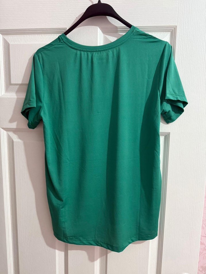 Yeşil Kısa Kollu Oversize Tişört - Görsel 5