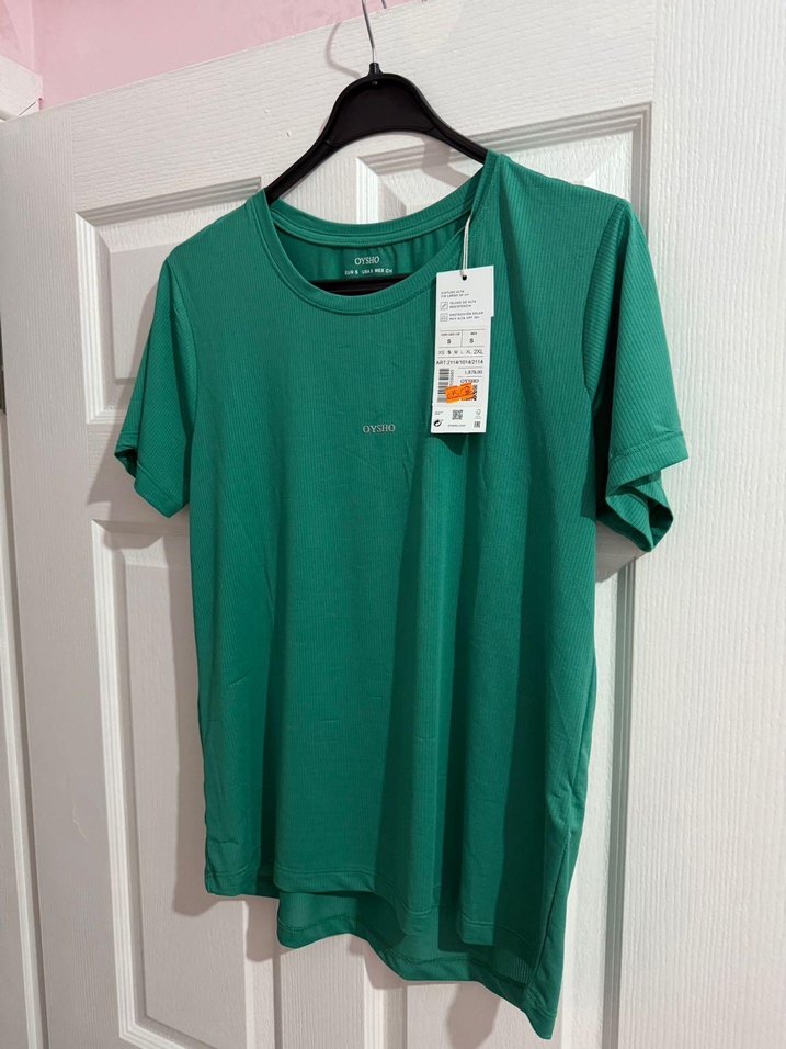 Yeşil Kısa Kollu Oversize Tişört - Görsel 3