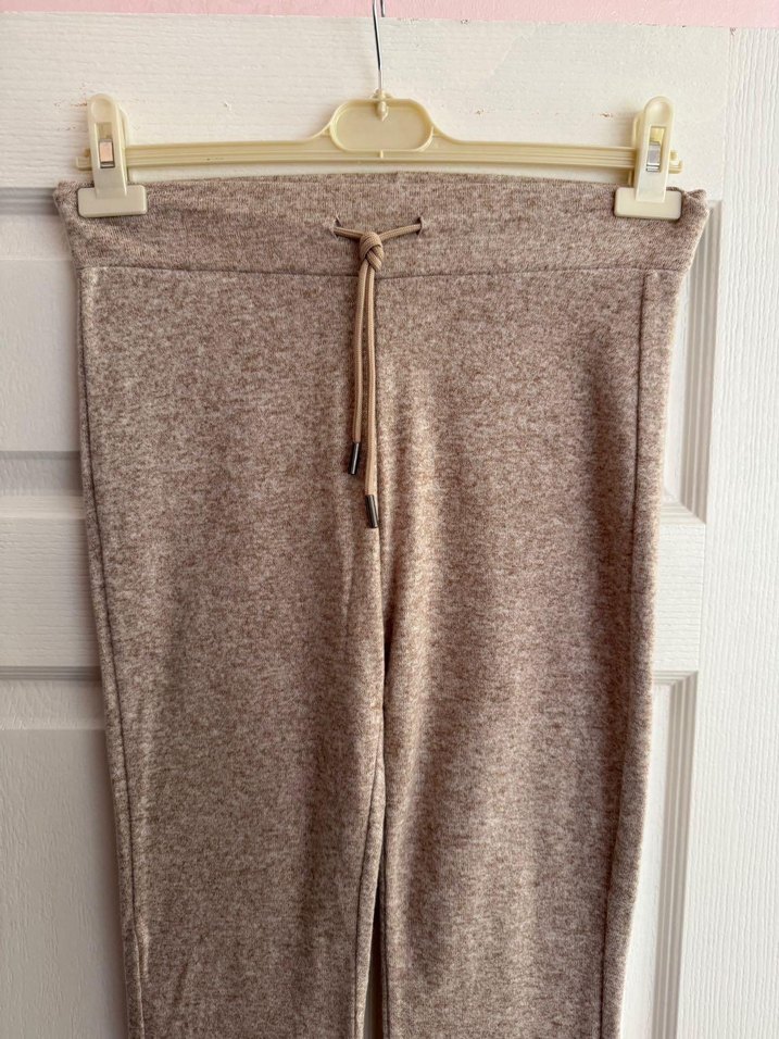 Bej Kadın Kumaş Pantolon Midi Boy - Görsel 4