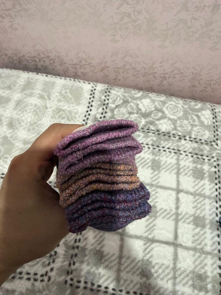 Mor Desenli Kadın Yün Çorap 3lü - Görsel 3