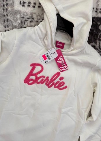 Beyaz Barbie Kapüşonlu Sweatshirt - Görsel 5