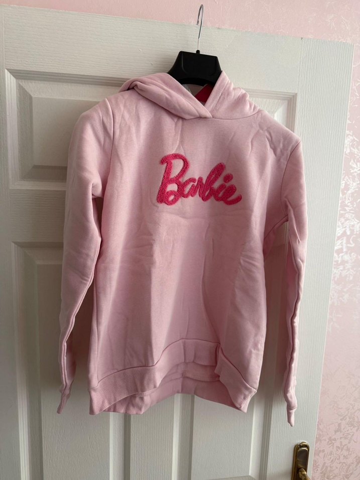 Barbi Baskılı Pembe Kız Sweatshirt - Görsel 3