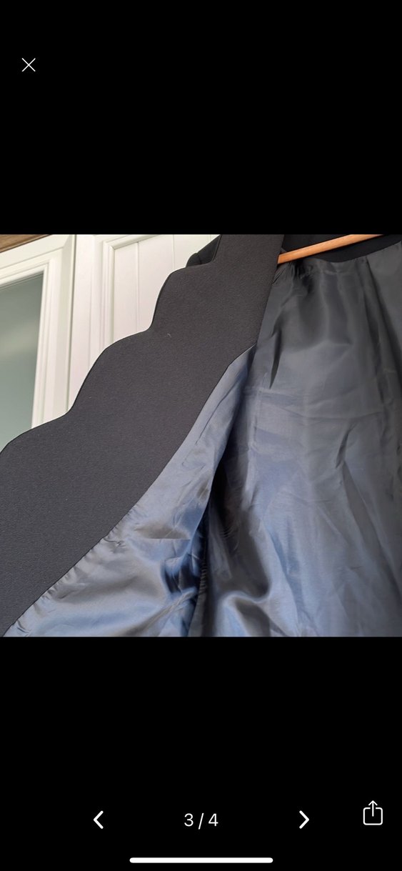 Siyah Kadın Ofis Blazeri, Düğmeli, Uzun Kollu - Görsel 3