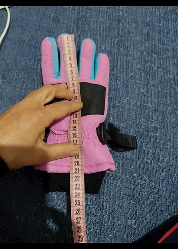 Renkli Nakışlı kar eldiveni Kız Eldiveni Velcro - Görsel 6