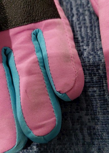 Renkli Nakışlı kar eldiveni Kız Eldiveni Velcro - Görsel 5