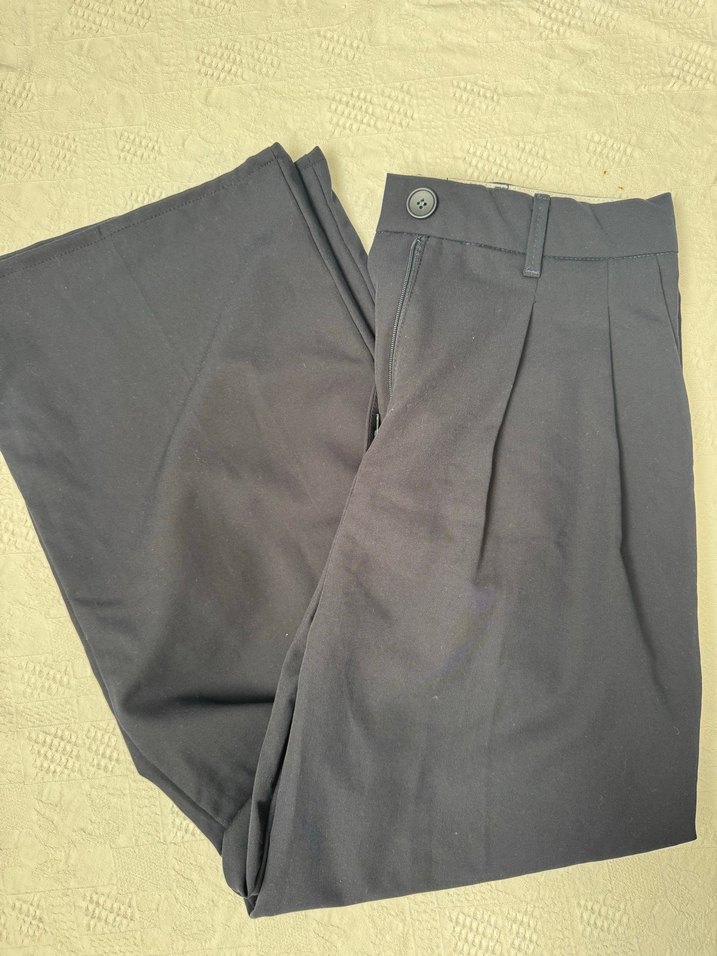 Gri Pilili Kadın Kumaş Pantolon - Görsel 2