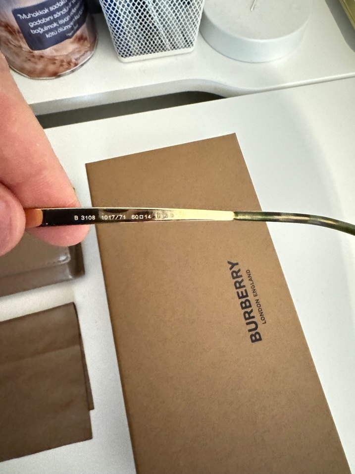 Burberry Altın Çerçeveli Gri erkekGözlüğü - Görsel 4