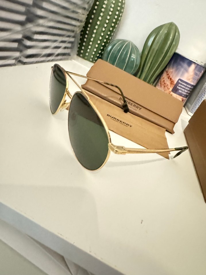 Burberry Altın Çerçeveli Gri erkekGözlüğü - Görsel 5