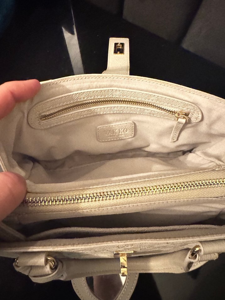 Vakko gri Deri Kadın Çanta - Görsel 5