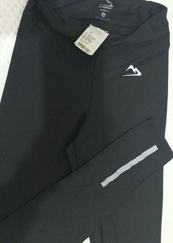 Siyah Kadın Spor Tayt Elastik Bel - Görsel 2