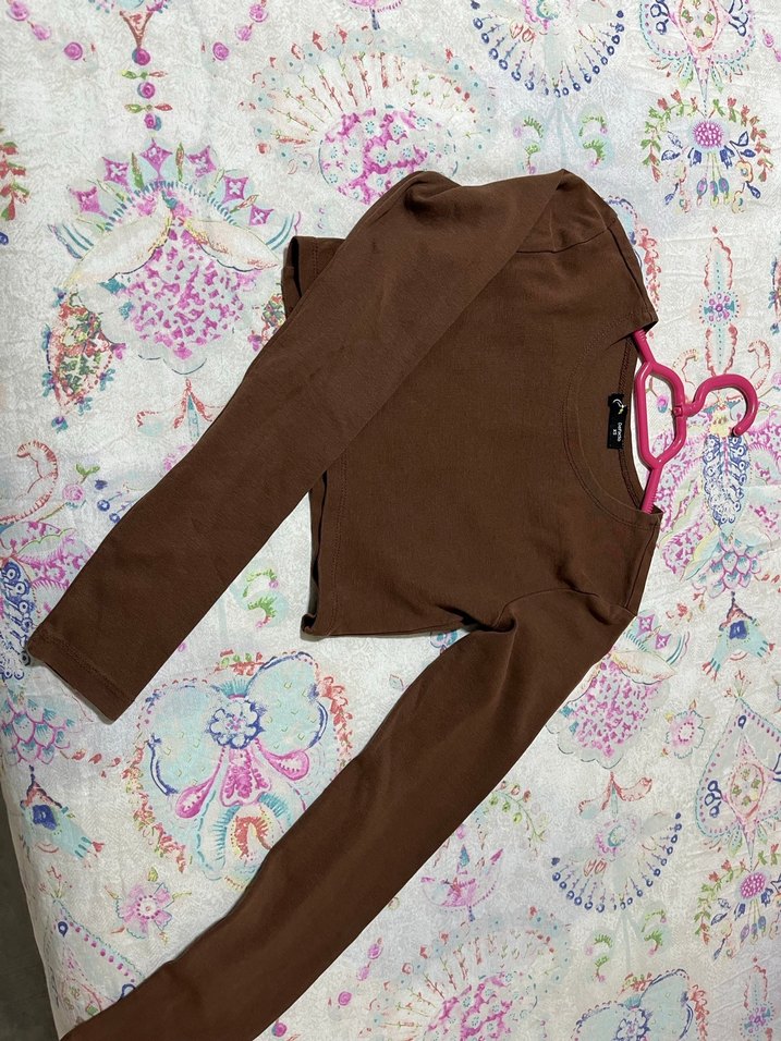 Kahverengi Uzun Kollu Body - Görsel 2
