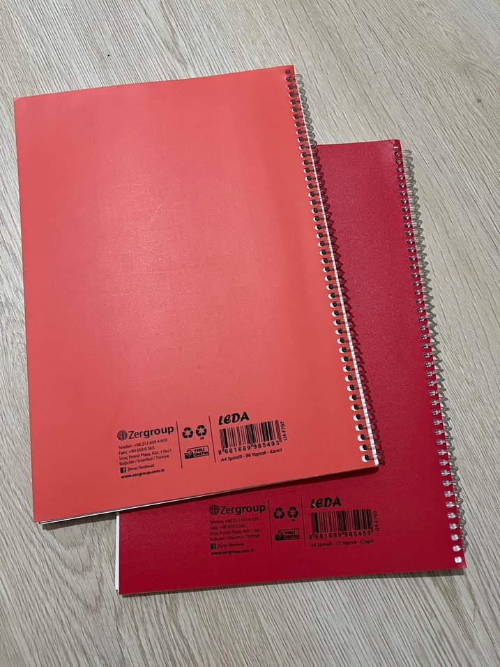 Kırmızı Spiral Defter LEDA - Görsel 2