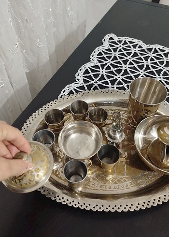 pirinç gümüş metaryal zemzem suyu setı - Görsel 6