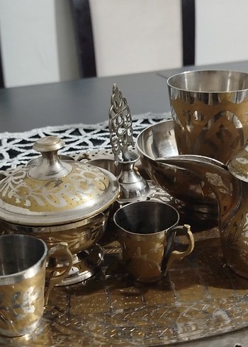 pirinç gümüş metaryal zemzem suyu setı - Görsel 9