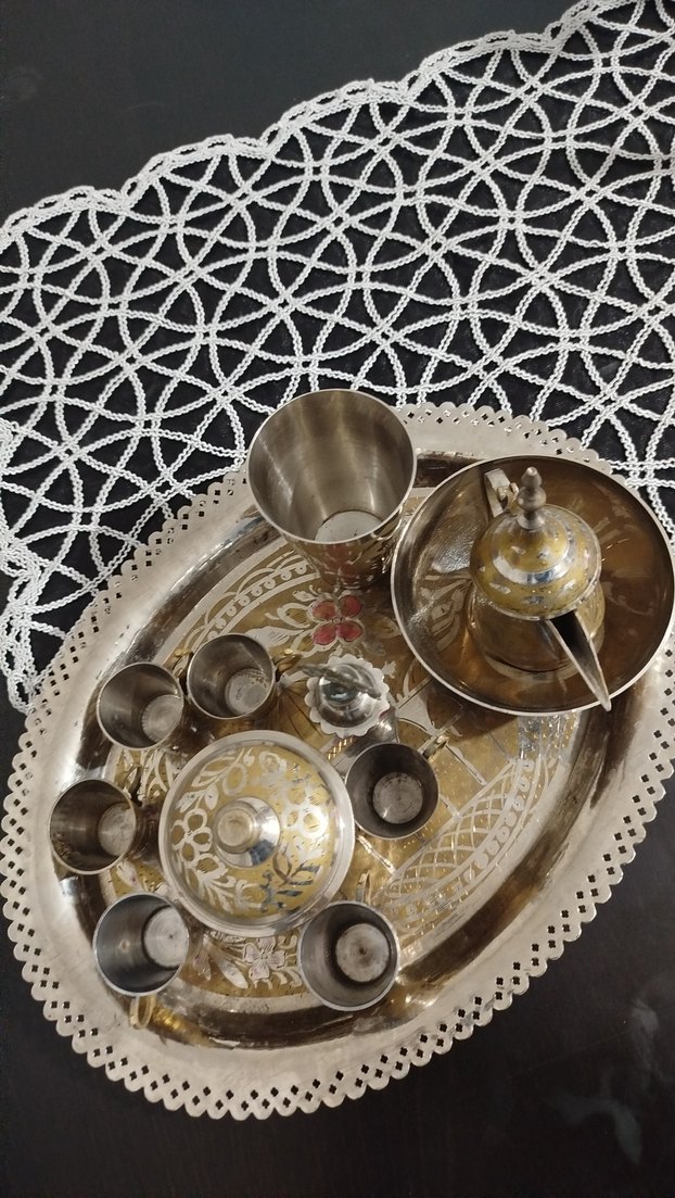 pirinç gümüş metaryal zemzem suyu setı - Görsel 5