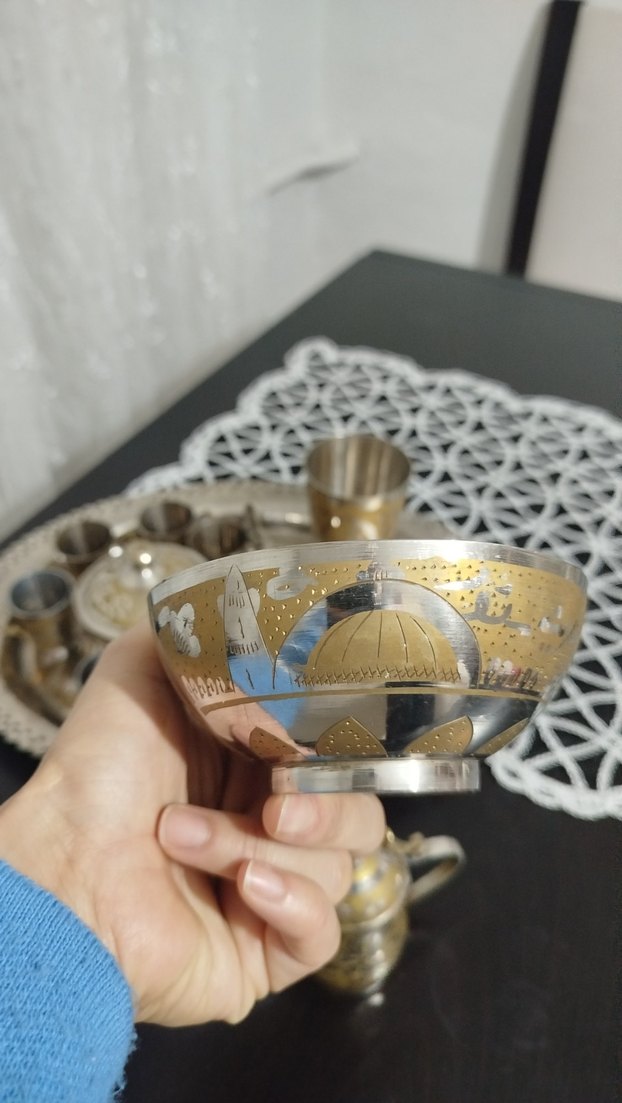 pirinç gümüş metaryal zemzem suyu setı - Görsel 4