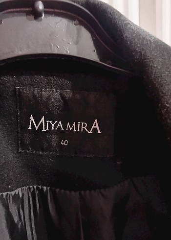 Düğmeli Siyah Kaban bayan - Görsel 7