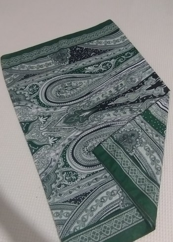 Yeşil Gri Desenli Kadın Şal - Görsel 2