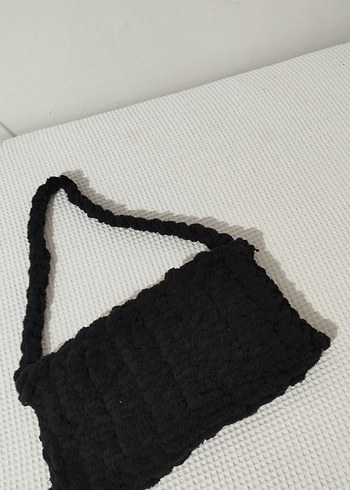 Siyah Örgü Kadın Çanta - Görsel 3
