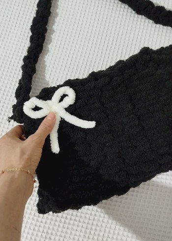 Siyah Örgü Kadın Çanta - Görsel 2