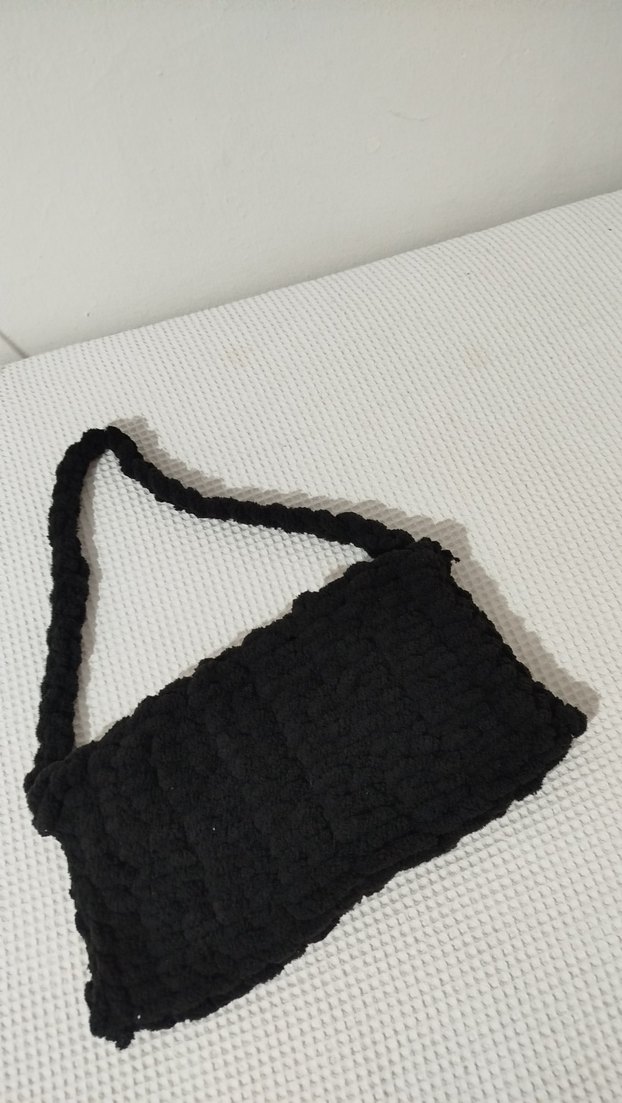 Siyah Örgü Kadın Çanta - Görsel 3