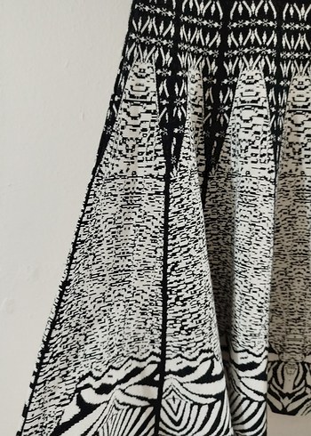 Kadın Siyah Zebra Desenli Uzun Triko Elbise - Görsel 3