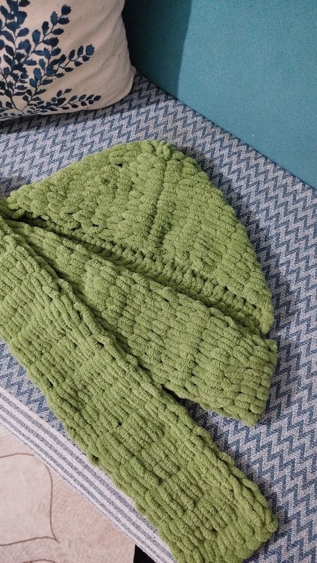 Hafif Yeşil Kadın Örgü Şal - Görsel 3