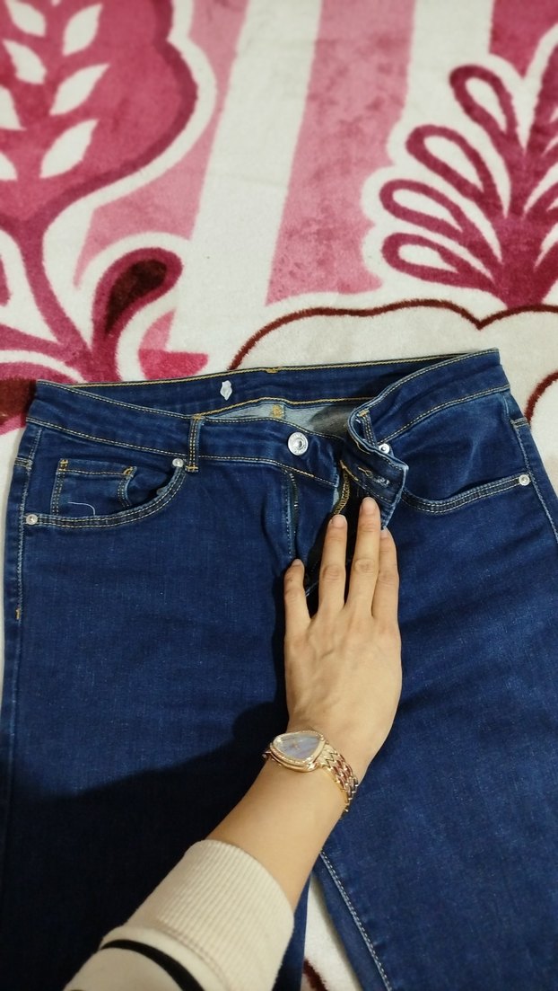 Kadın Mavi Normal Boy Kot Pantolon - Görsel 4