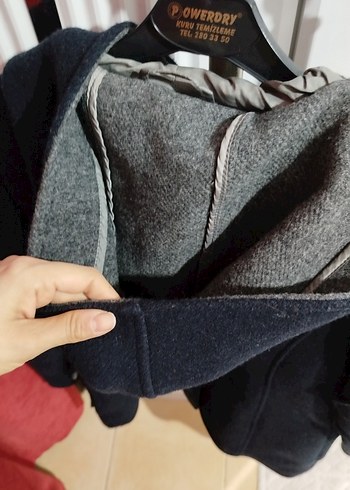 Düğmeli kadın lacıvert Kaban - Görsel 9