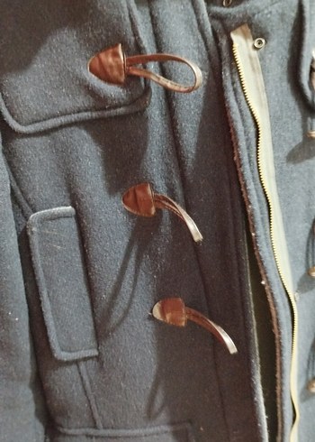 Düğmeli kadın lacıvert Kaban - Görsel 5