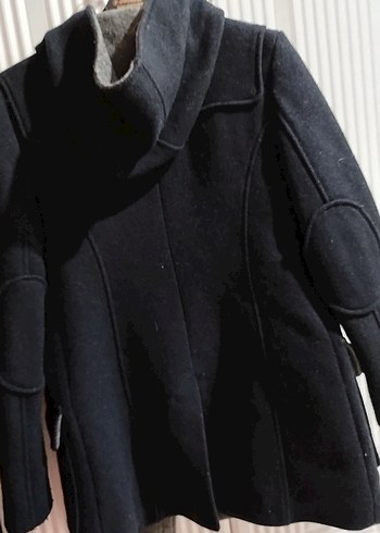 Düğmeli kadın lacıvert Kaban - Görsel 2