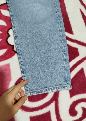 Açık Mavi Bağcıklı Kadın Denim Pantolon - Görsel 2
