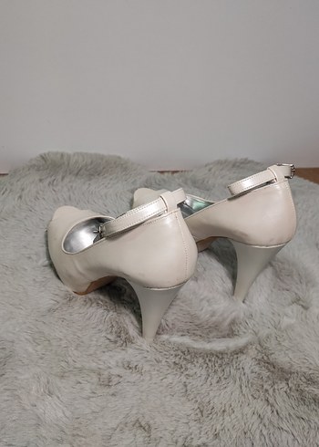 İnci Beyazı Platform Topuklu Ayakkabı - Görsel 5