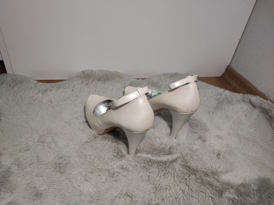 İnci Beyazı Platform Topuklu Ayakkabı - Görsel 5