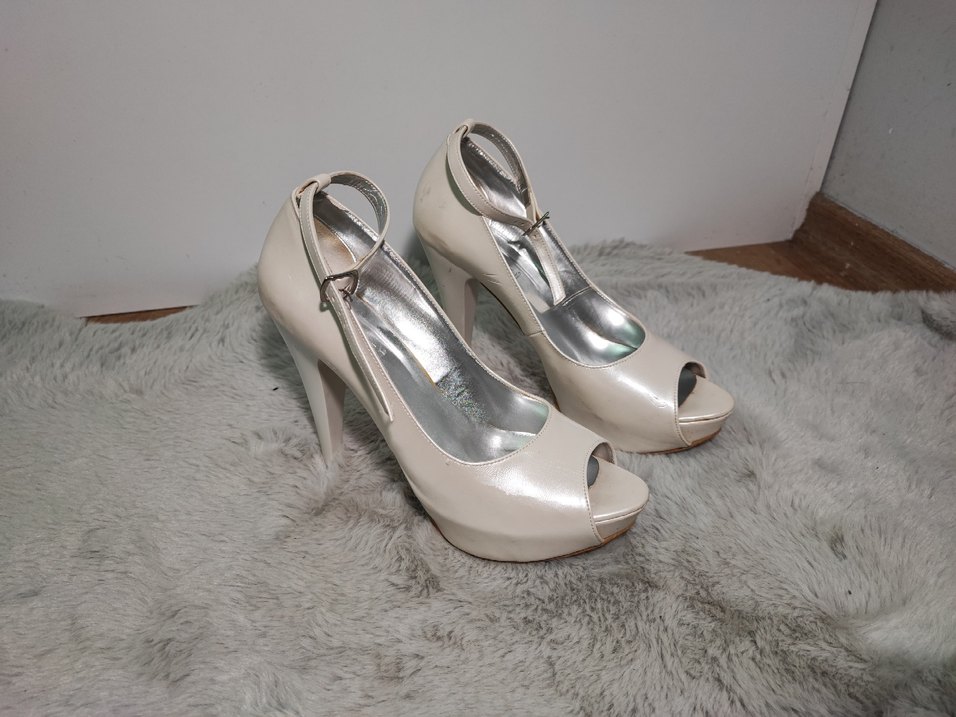 İnci Beyazı Platform Topuklu Ayakkabı - Görsel 2