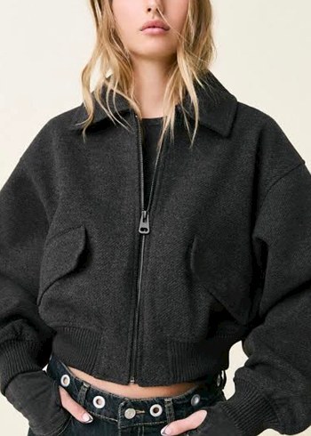 Gri Midi Kadın Polar Ceket - Görsel 2