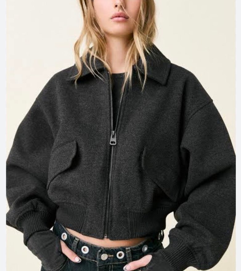 Gri Midi Kadın Polar Ceket - Görsel 2